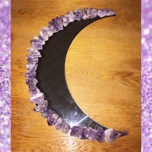 Amethyst Crystal Crescent Moon Mirror 🌙💜